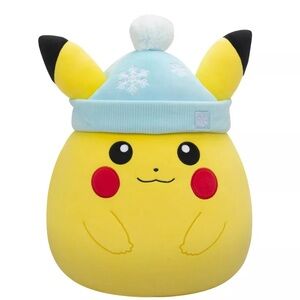 Pokémon x Squishmallows 14” Winter Pikachu with Blue Beanie Plush Toy - NWT